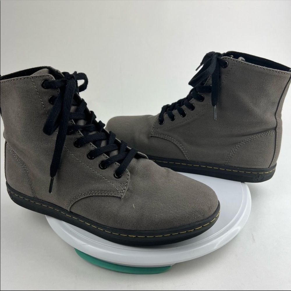 Like New Dr. Martens Alfie Airwave Canvas Gray Boots - Menβs 10 - Womenβs 11 - Picture 1 of 8
